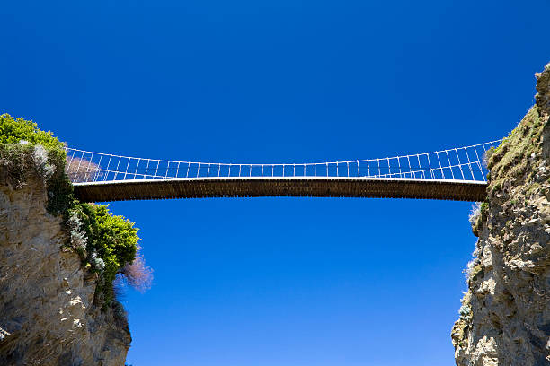 ブリッジに newquay towan ビーチ - bridge suspension bridge uk newquay ストックフォトと画像