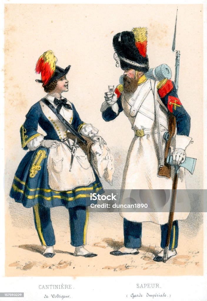 Soldats française du XIXe siècle - Illustration de Garde d'honneur libre de droits