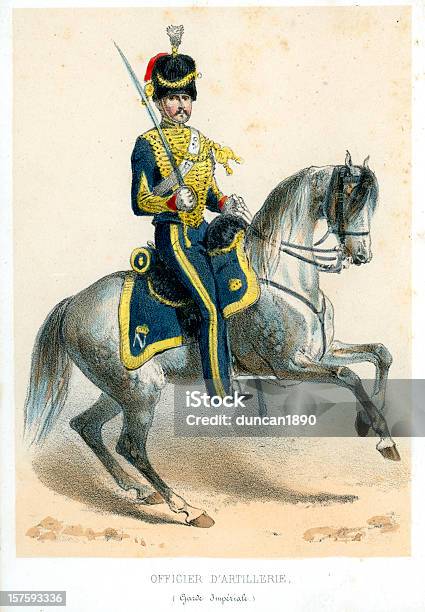 French Soldiers Of The 19th Century Stock Illustration - Download Image Now - Cavalier - Cavalry, 1850-1859, 19th Century