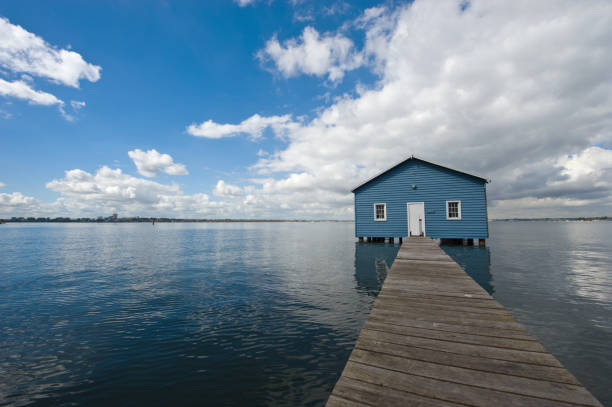 istock jetty and boat house swan river perth 157593922