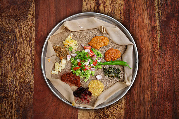 Injera Meal  ethiopia photos stock pictures, royalty-free photos & images