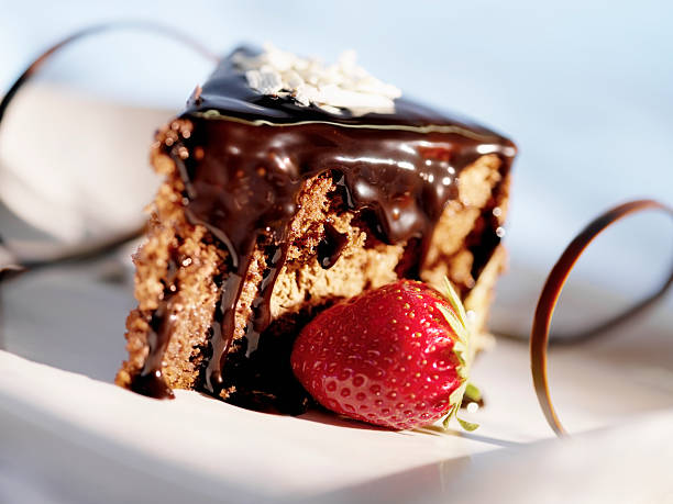 Chocolate Cake with a Strawberry