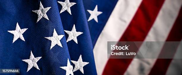 The U S A Fabric Flag Close Up Stock Photo - Download Image Now - American Flag, Backgrounds, Fourth of July