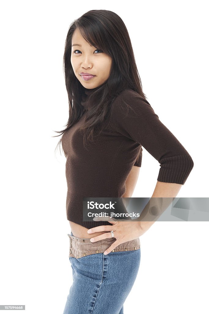 Mujer joven Casual en blanco - Foto de stock de 18-19 años libre de derechos
