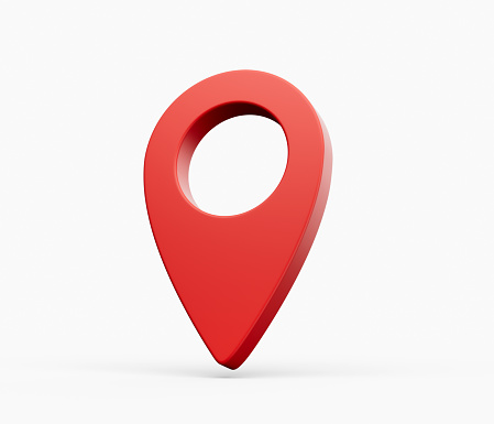 3d Shiny Red Location Map Pin Or Navigation Symbol Icon Isolated On White Background 3d Illustration