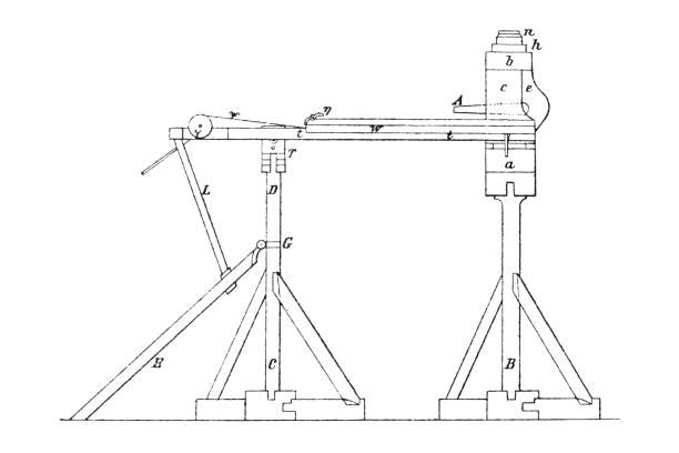 illustrations, cliparts, dessins animés et icônes de catapultes, vue latérale - slingshot weapon medieval siege