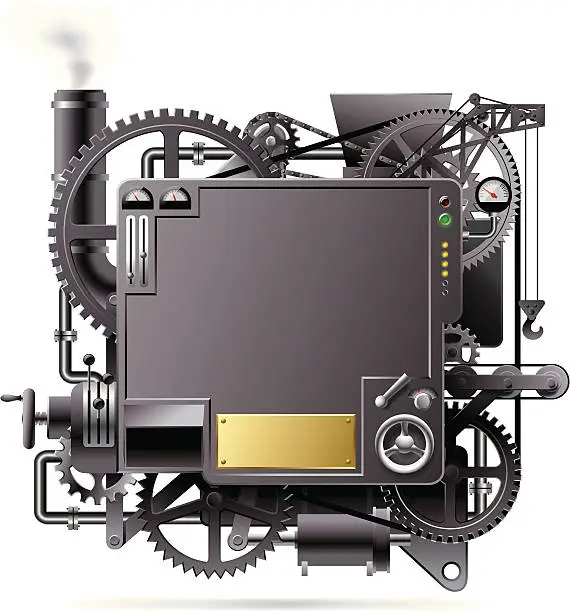 Vector illustration of A depiction of a complicated machine