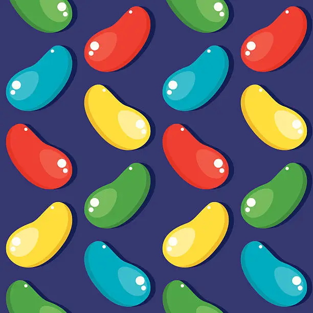 Vector illustration of Jelly Beans Seamless Pattern