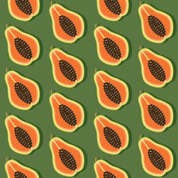 Vector illustration of Seamless Papaya Pattern