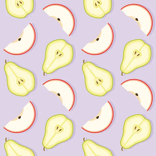 Vector illustration of Apple and Pear Seamless Pattern