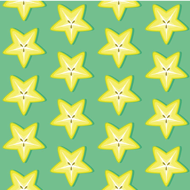 Seamless Starfruit Pattern A seamless pattern made out of starfruit slices.  No gradients were used when creating this illustration. starfruit stock illustrations