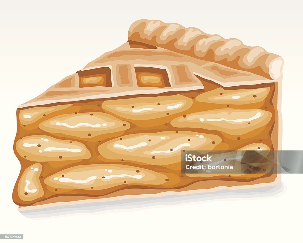 Rebanada de pastel de manzana - arte vectorial de Pastel de manzana libre de derechos