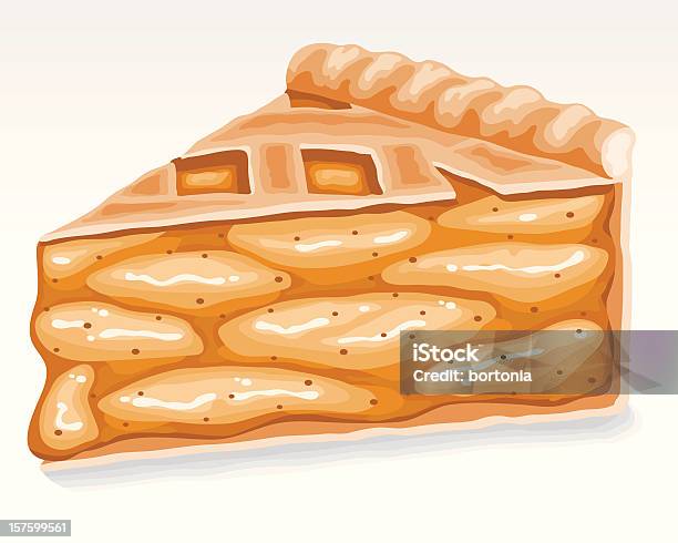 Ilustración de Rebanada De Pastel De Manzana y más Vectores Libres de Derechos de Pastel de manzana - Pastel de manzana, Rebanada, Alimento