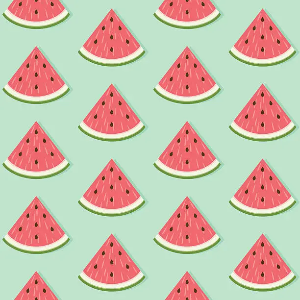 Vector illustration of Seamless Watermelon Slice Pattern