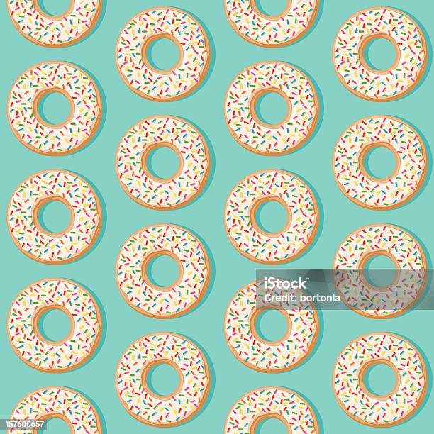 Bestreuter Donut Nahtlose Muster Stock Vektor Art und mehr Bilder von Krapfen und Doughnuts - Krapfen und Doughnuts, Muster, Süßigkeit