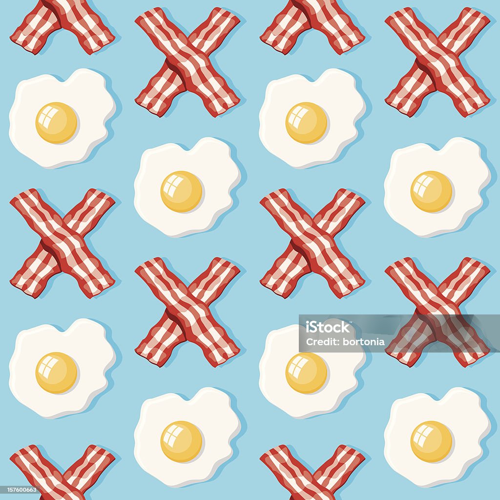 Huevos y tocino patrón perfecto. - arte vectorial de Tocino ahumado libre de derechos