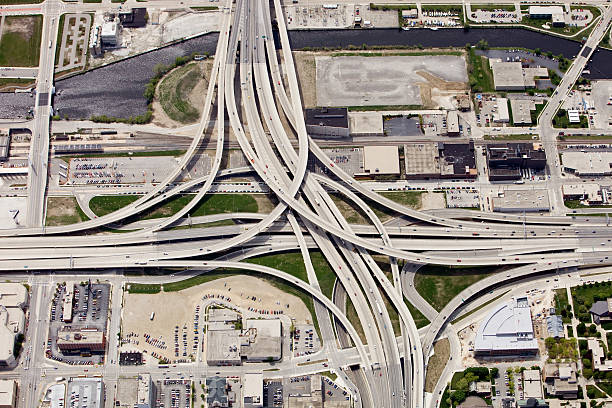 istock Large Interstate Highway Interchange in Downtown Milwaukee Wisconsin 157601958
