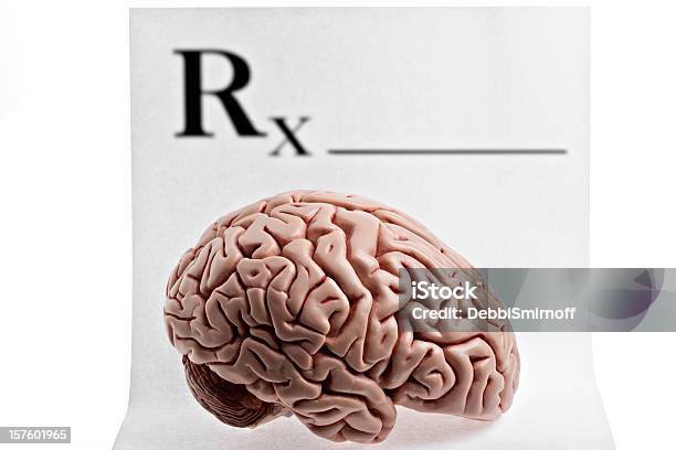 Prescription Brain Stock Photo - Download Image Now - Brain, Color Image, Concepts & Topics