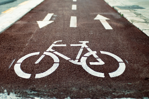Bike Lane Sign on Asphalt