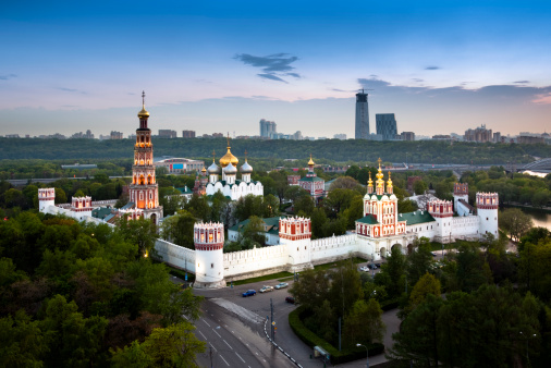 Low Angle Kremlin View From Moskva River