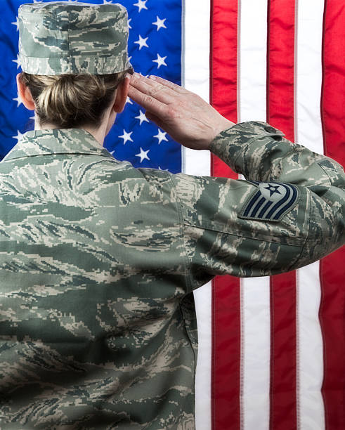 istock Female Soldier Saluting 157602240