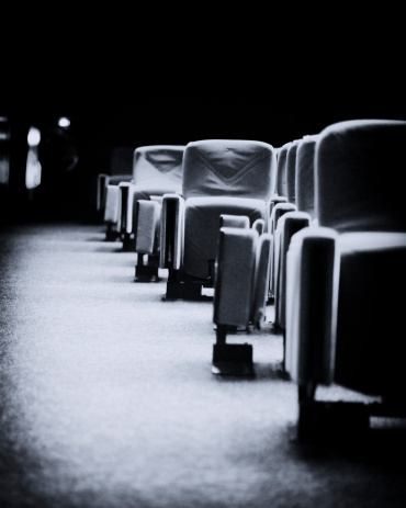 Black et white theater seats.