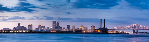 Photo of New Orleans Skyline from Across Mississippi River at Sunset