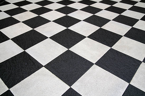 istock Square black and white tiles floor 157602831