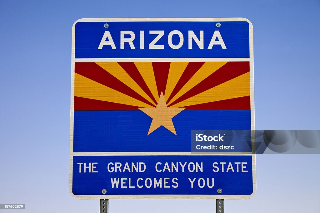 Benvenuto in Arizona riga di stato - Foto stock royalty-free di Arizona