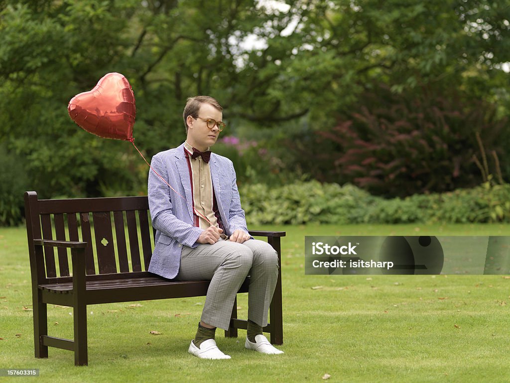 Lonely Man  Heart Shape Stock Photo