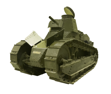 View on pawerful military armored tank