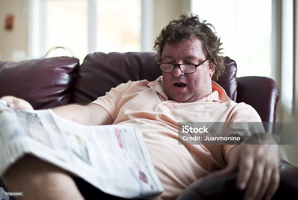 Fatso roncando - Foto de stock de Homens royalty-free