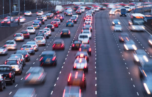 istock Busy urban motorway at dusk 157603740