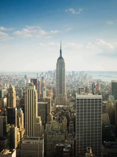 View over the amazing skyscrapers of Manhattan, New York City during daytime.