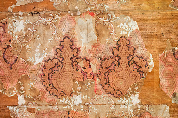 istock Close-up of Old Peeling Wallpaper 157604280