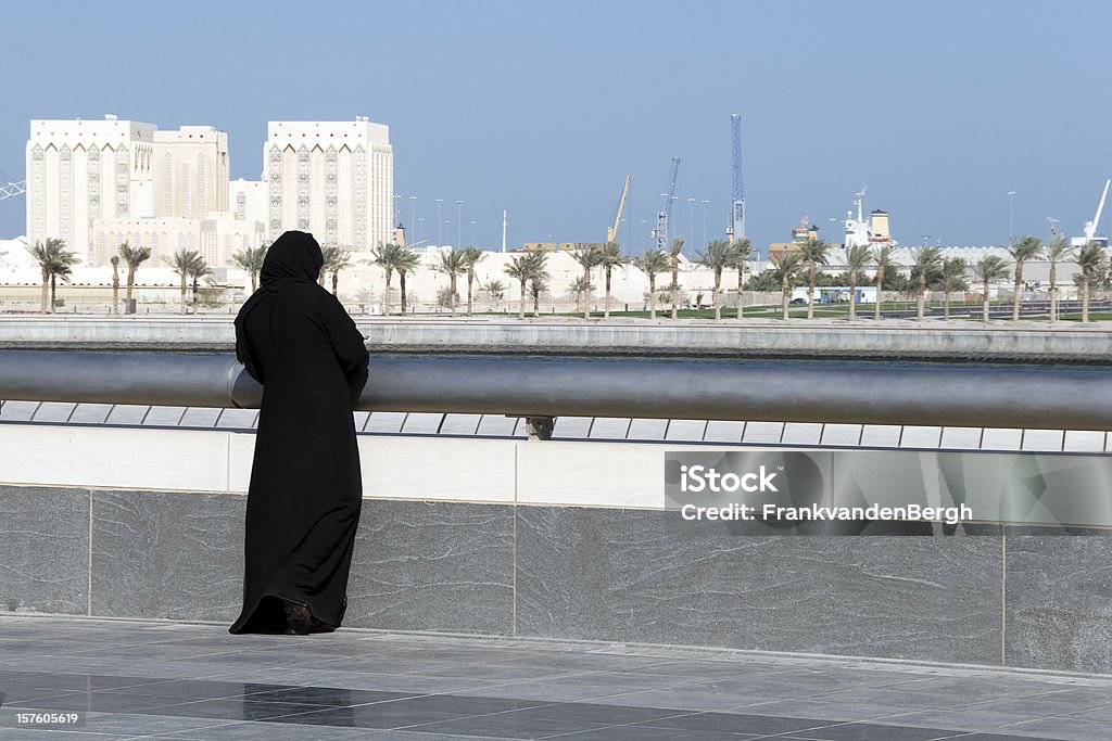 Middle East Woman in traditional clothing in the middle east. Qatar Stock Photo