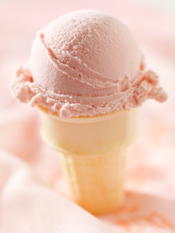 Strawberry Ice Cream Cone -Photographed on Hasselblad H3D2-39mb Camera