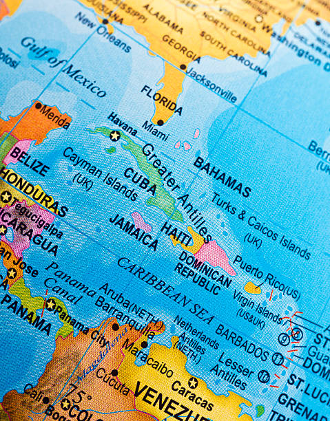 Cuba, Haiti, and the Caribbeans  barbados map stock pictures, royalty-free photos & images