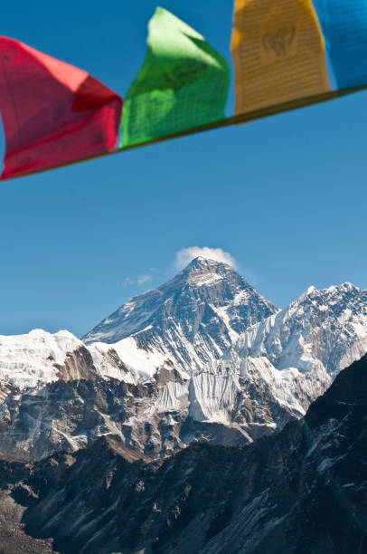 istock Prayer flags flying over Mt Everest summit Himalayas Nepal 157606374