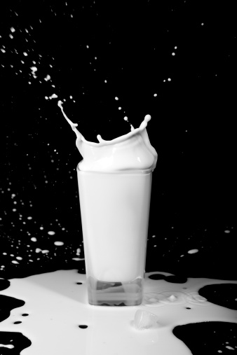 Hemisphere milk splash isolated on white background