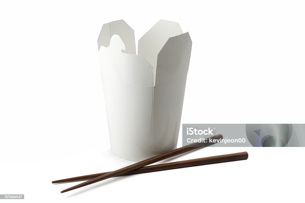 Chinese Food Container Blank Chinese food container and chopsticks Packaging Stock Photo