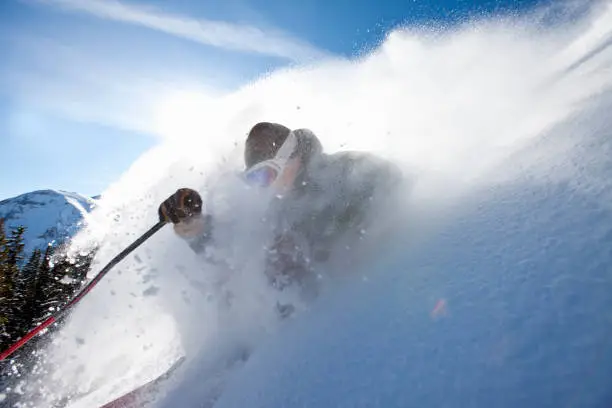 Photo of Skiing action