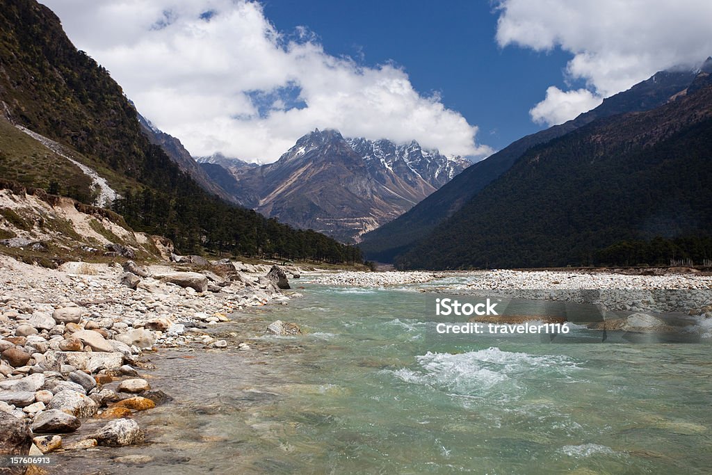 Yumthang Valley im Norden Sikkim, Indien - Lizenzfrei Fluss Stock-Foto