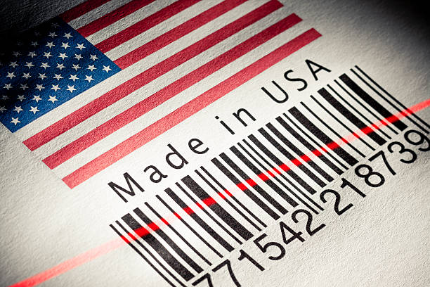 made in usa 제품의 바코드 - buy usa american culture made in the usa 뉴스 사진 이미지