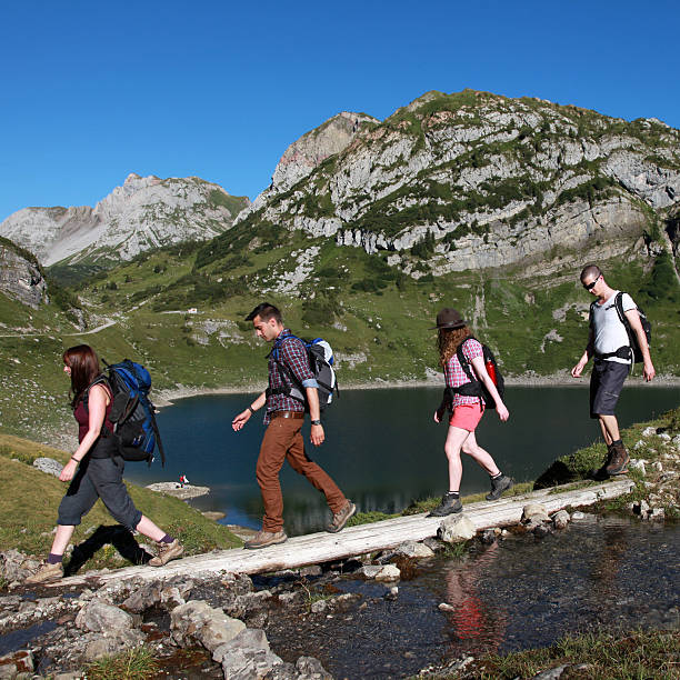 istock Young people hiking in the mountains 157606921