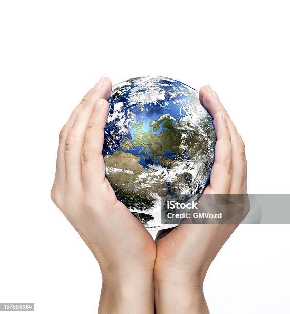 지구별 손에 구에 대한 스톡 사진 및 기타 이미지 - 구, 구름, 글로벌 비즈니스
