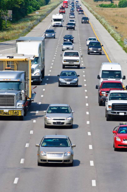 istock Heavy Highway Traffic On Hot Summer Day 157607088