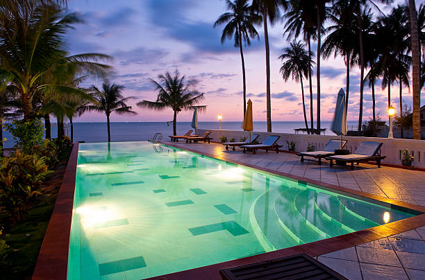 istock A beautiful swimming pool at sunset 157607091