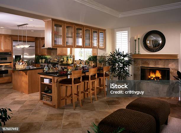 Kitchen Design Home Interior Stock Photo - Download Image Now - Appliance, Architecture, Brightly Lit