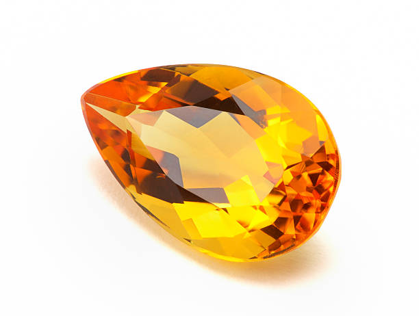 Close-up photo of imperial topaz or citrine stock photo